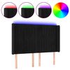 vidaXL LED горна табла за легло, черна, 147x16x118/128 см, кадифе