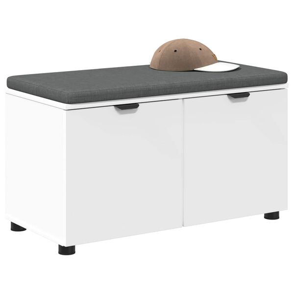 vidaXL Пейка за коридор с възглавница с врата Бяло 80 x 46 x 46 см