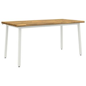 vidaXL Маса за хранене с жив ръб 160 x 70 x 75 см Бяло