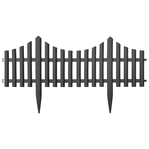 vidaXL Кантове за тревни площи, 17 бр, антрацит, 10 м, PP