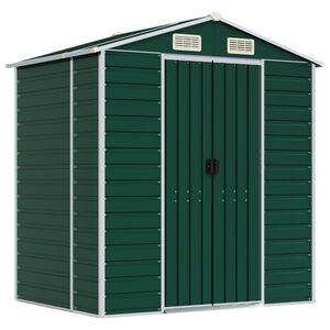 vidaXL Градинска барака зелена 191x130x198 см поцинкована стомана