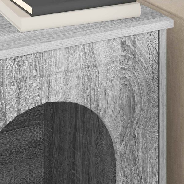 vidaXL Къща за котки Сив Сонома 53 х 52 х 62 см Инженерно дърво