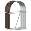 vidaXL Поставка за дърва, кафяв, 80x45x120 см, поцинкована стомана