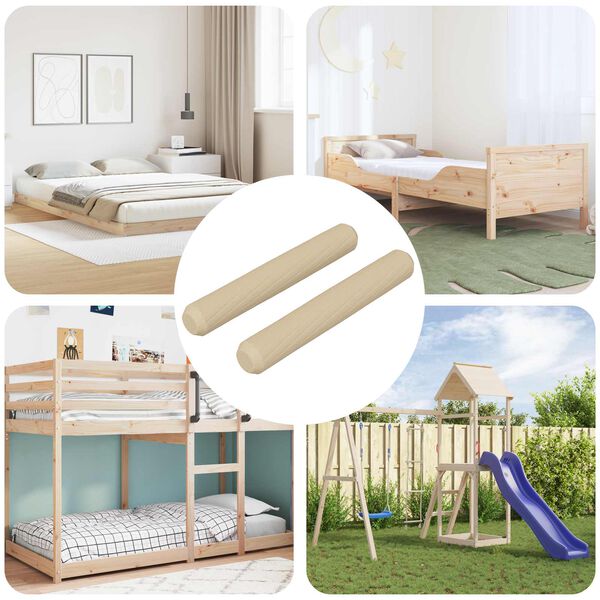 vidaXL Дървени дюбели 2 pcs Кафяво &Oslash;8 x 50 мм Масивна дървесина