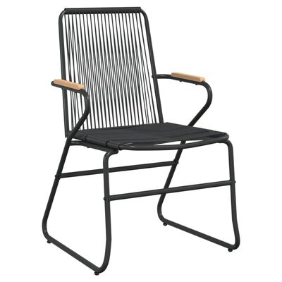 vidaXL Градински столове, 2 бр, черни, 58x59x85,5 см, PVC ратан