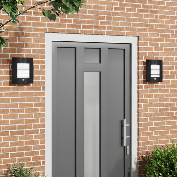 vidaXL Външни стенни лампи 2 pcs Черно 23.5 x 10.5 x 26 см