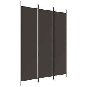 vidaXL Параван за стая, 3 панела, кафяв, 150x200 см, плат