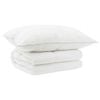 vidaXL Завивка и възглавница 2 pcs 155x200 см Лято 140 GSM Вълна Бяло