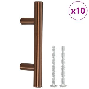 vidaXL Дръжки за шкафове, 10 бр, бронз, 64 мм, неръждаема стомана