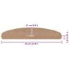 vidaXL Изтривалки за стълби, 15 бр., 65x21x4 см, светлокафяви, полукръгли, големи