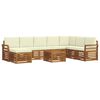 vidaXL Комплекти дивани 9 pcs Натурален и Крема Солидно акациево дърво