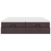 vidaXL Османска легло с матраци, тъмнокафяво, 160x200 см, плат