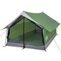 vidaXL Къмпинг палатка за 2 души зелена 193x122x96 см 185T тафта