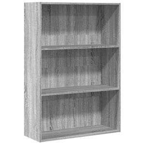 vidaXL Библиотека, сив сонома, 80x30x114 см, инженерно дърво