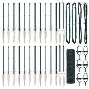 vidaXL Стълб за ограда. Зелено