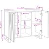 vidaXL Шкаф Бяло 90 x 33 x 75 см мангово дърво масив