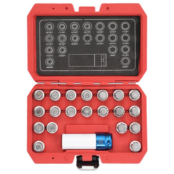 vidaXL Комплект за развиване на секретни болтове за BMW, 21 части