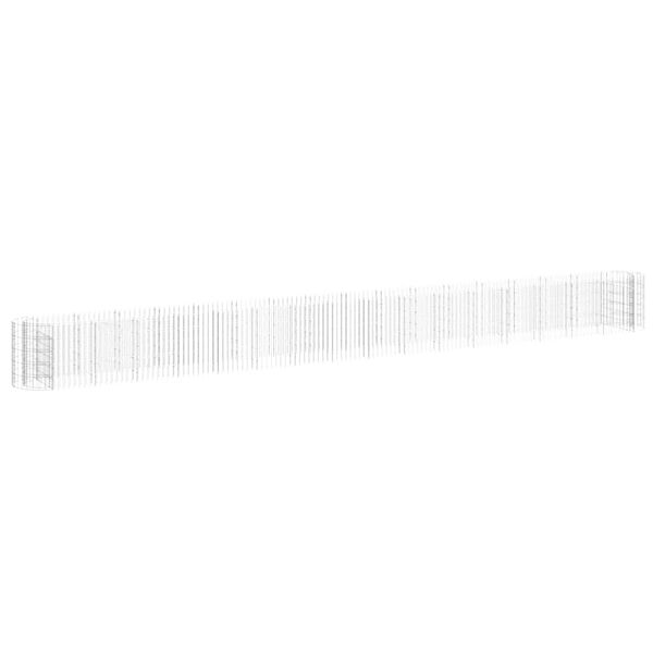 vidaXL Габион повдигната леха, поцинковано желязо, 610x50x50 cм