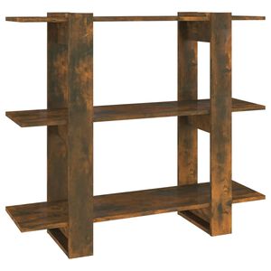vidaXL Библиотека/разделител за стая, опушен дъб, 100x30x87 см