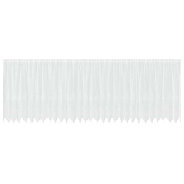 vidaXL Перде от дантела С завеси Флорален Бяло 180 x 750 см Полиестер