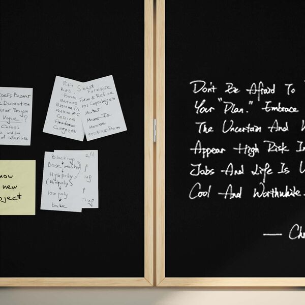 vidaXL Дъска с известия Черно 80 x 80 x 1.4 см Борово дърво масив