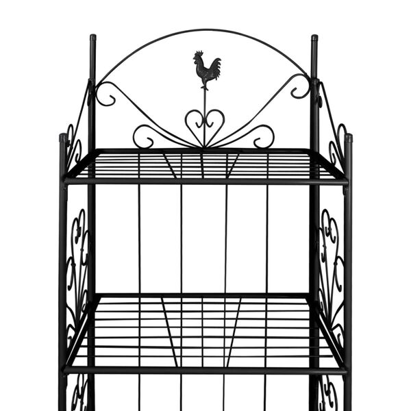 Рафт за цветя, правоъгълен, черен