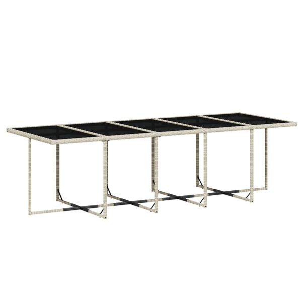 vidaXL Градински комплект с възглавници 11 части, светлосив полиратан