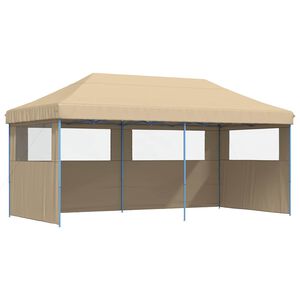 vidaXL Парти шатър 292 x 580 x 315 см Бежово Оксфордска тъкан
