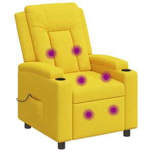 vidaXL Масажен стол реклайнер Светло жълто 75 x 95 x 100 cm Текстил