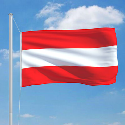 vidaXL Флаг на Австрия и алуминиев флагщок, 6,2 м