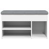 vidaXL Пейка за обувки, бяла, 82x32x45,5 см, инженерно дърво