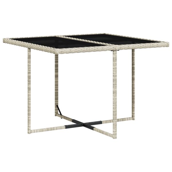 vidaXL Градински трапезен комплект 5 части с възглавници светлосив