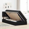 vidaXL Легло с място за съхранение и LED Черно 100 x 200 cm Кадифе