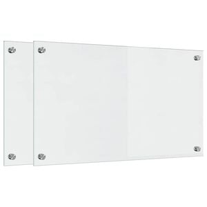 vidaXL Кухненски гръб 2 бр. Прозрачен 70 x 40 cm закалено стъкло