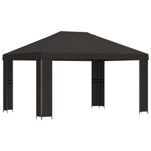 vidaXL Шатра 4 &times; 3 m Антрацит Полиестер и стомана 190 gsm