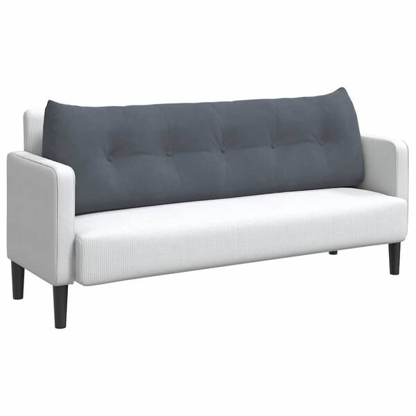 vidaXL Възглавница за гръб Тъмен сив 160 x 24 x 50 см Кадифе