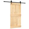 vidaXL Преплъзваща се врата Естествено и черно 100 x 210 cm
