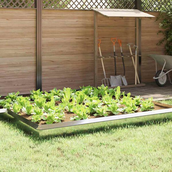 vidaXL Оградка за охлюви 4 pcs Сребрист 50 x 3,5 x 25 см