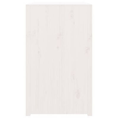 vidaXL Кухненски шкаф за открито, бял, 106x55x92 см, бор масив