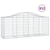 vidaXL Габионни кошници арка 12 бр 200x50x80/100 см поцинковано желязо
