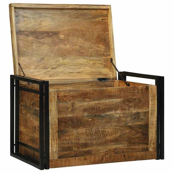 vidaXL Кутия за съхранение 80 x 50 x 50 см Грубо мангово дърво