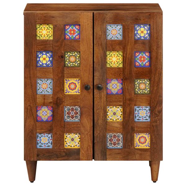 vidaXL Служебен шкаф Орех 60 x 33 x 75 cm Солидно мангово дърво