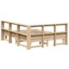 vidaXL Легло с етажерка за книги, без матрак, 140x200 см, бор масив