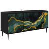 vidaXL ТВ шкаф WIJHE 102 x 33 x 51 см Черен дъб Инженерна дървесина
