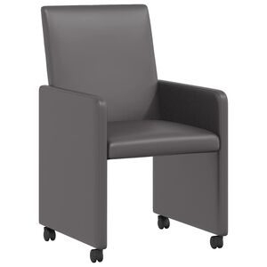 vidaXL Столове с Колела 2 бр. Изкуствена Сив 57 х 66 х 94 см