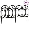 vidaXL Кантове за тревни площи, 17 бр, черни, 10 м, PP