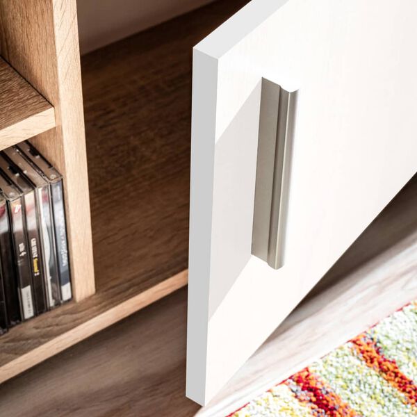 vidaXL ТВ секция с LED осветление, дъб сонома и бяло