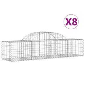 vidaXL Габионни кошници арка 8 бр 200x50x40/60 см поцинковано желязо