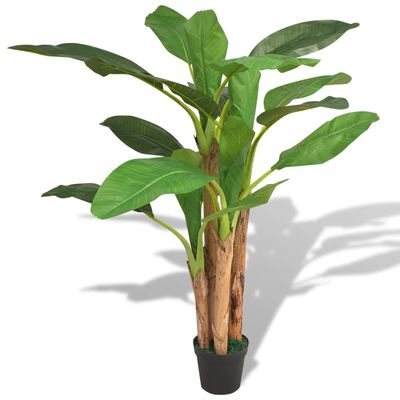 vidaXL Изкуствено растение банан със саксия, 175 см, зелено