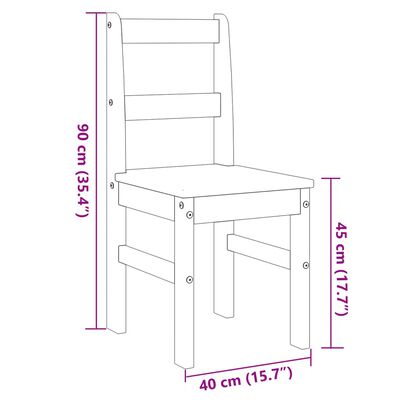 vidaXL Трапезни столове 2 бр "Panama" бели 40x46x90 см бор масив